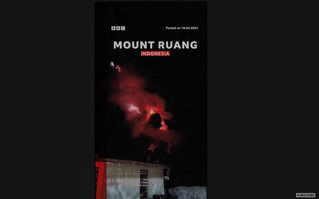 Volcano in Indonesia spews lava and smoke